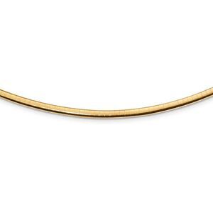 3mm Sterling Silver & 14k Gold Plated Omega Chain Necklace, 16-18 Inch